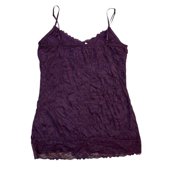 Maurices Crinkle Lace Cami Tank Purple Womens Medium Indie Layering Romantic - Picture 6 of 6